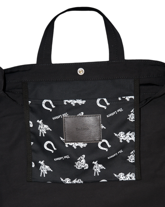 STRAP TOTE BAG -NYLON COTTON PIN OX-