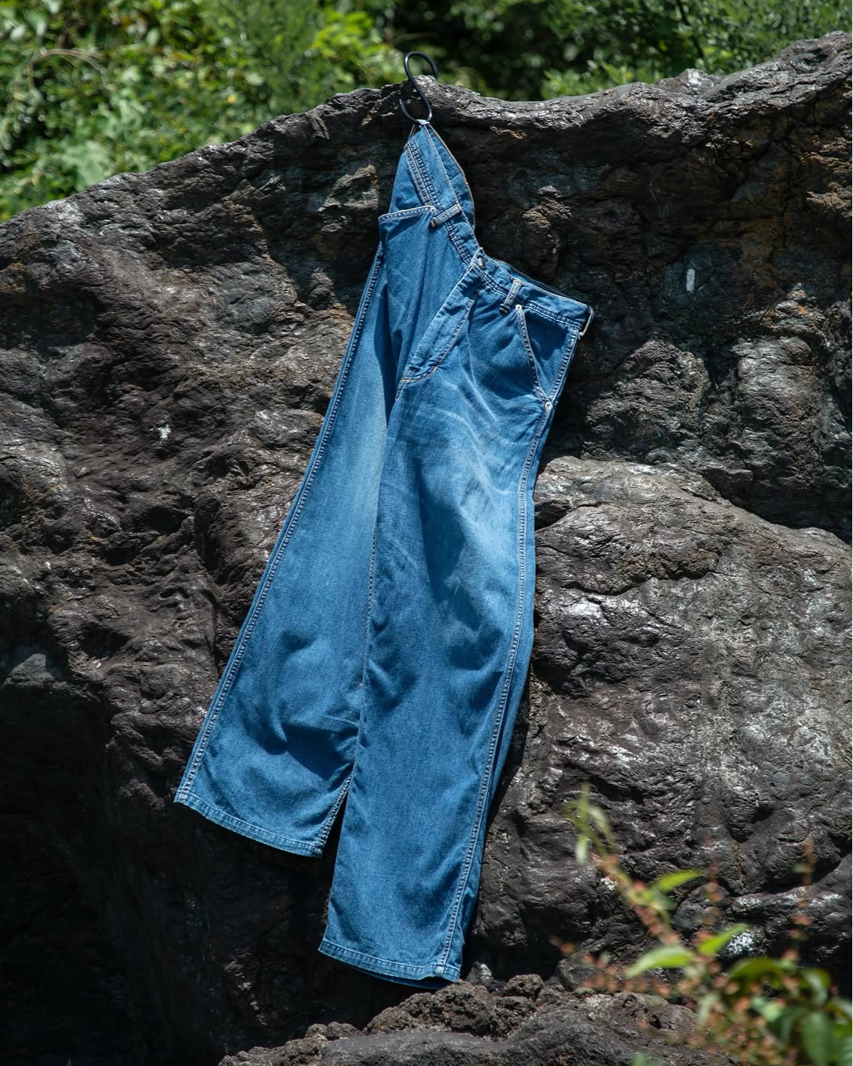 WORKERS WIDE PANTS -USED WASHED DENIM-