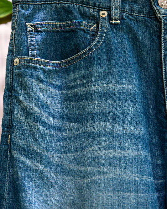 5 POCKET PANTS -USED WASHED DENIM-