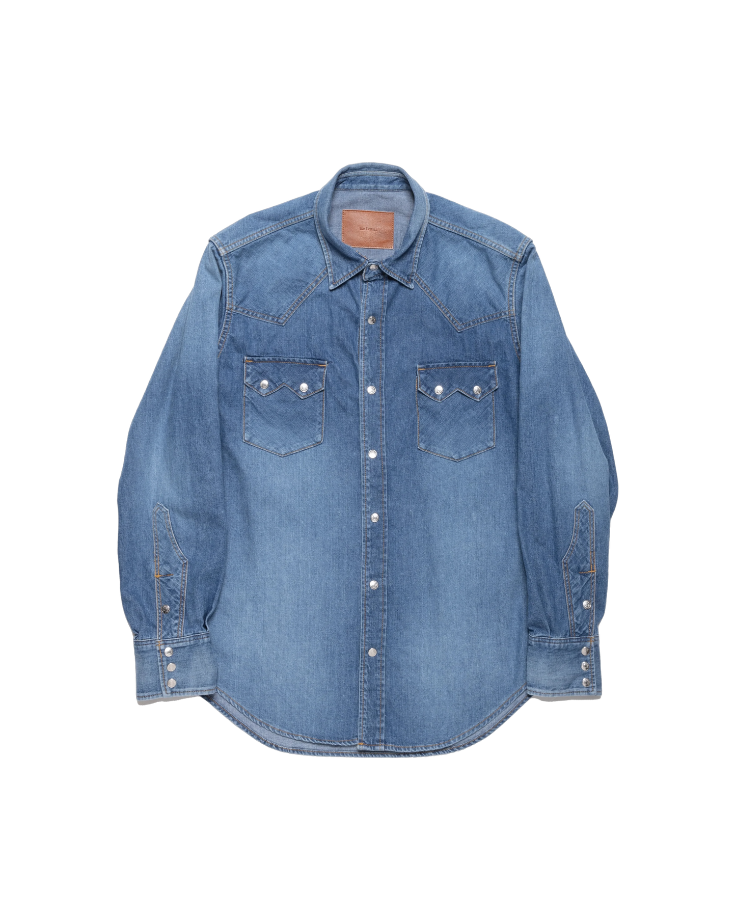 CLASSIC WESTERN SHIRT -USED WASHED DENIM-