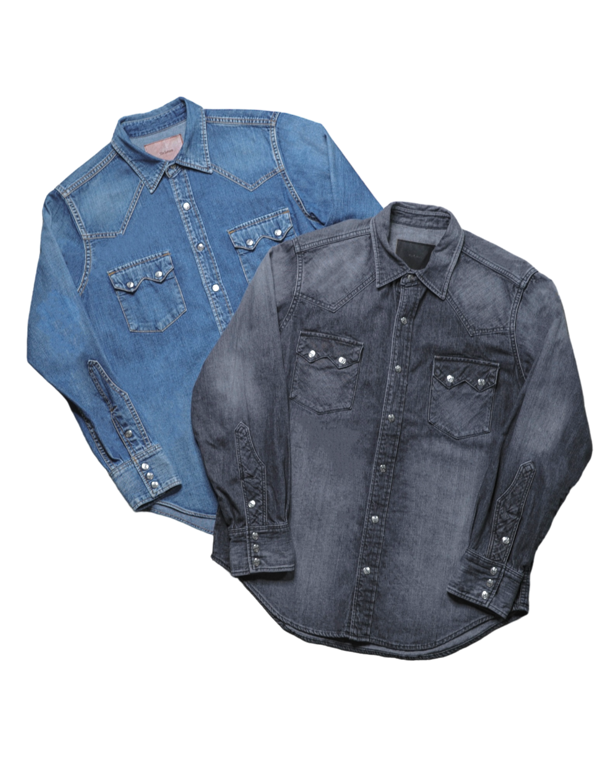 CLASSIC WESTERN SHIRT -USED WASHED DENIM-