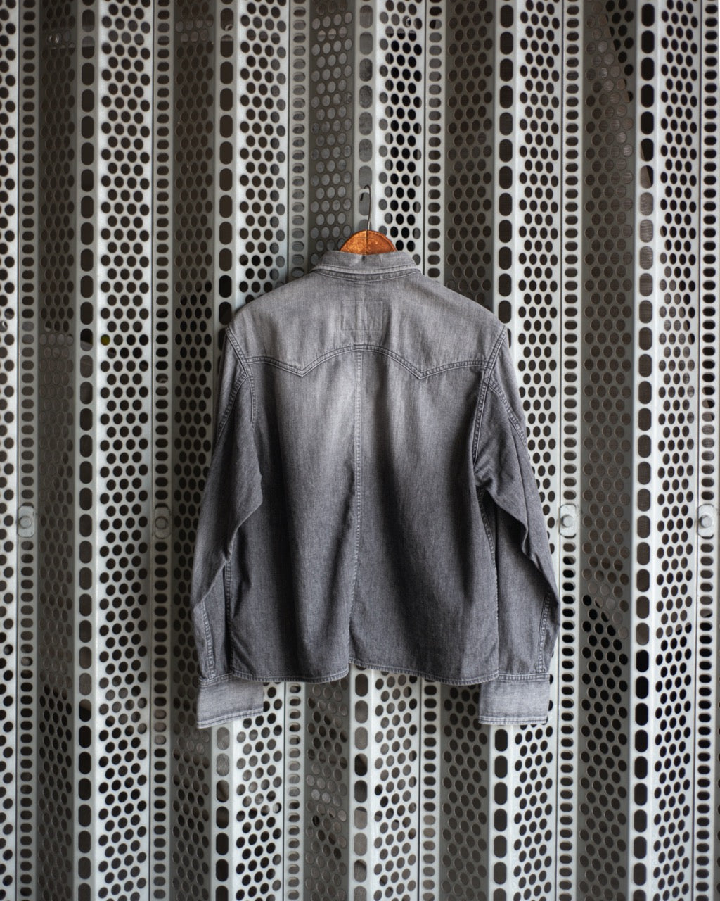 WESTERN SHORT SHIRT -USED WASHED DENIM-