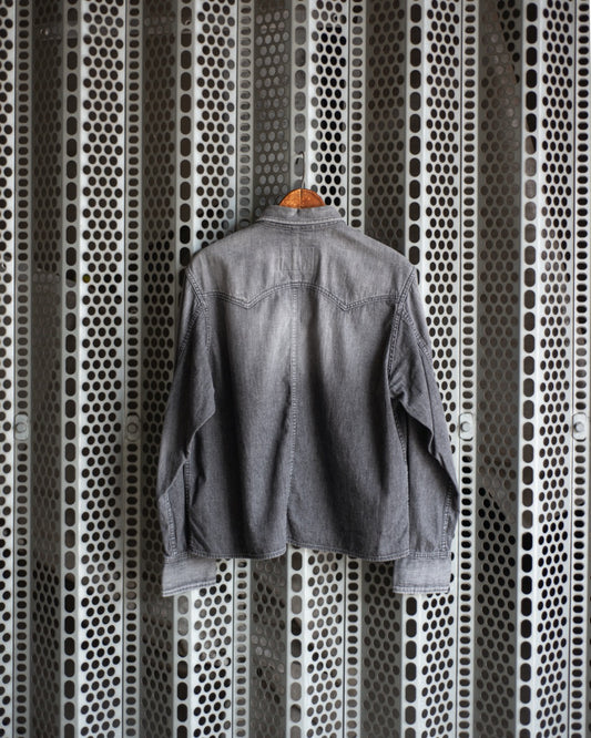WESTERN SHORT SHIRT -USED WASHED DENIM-