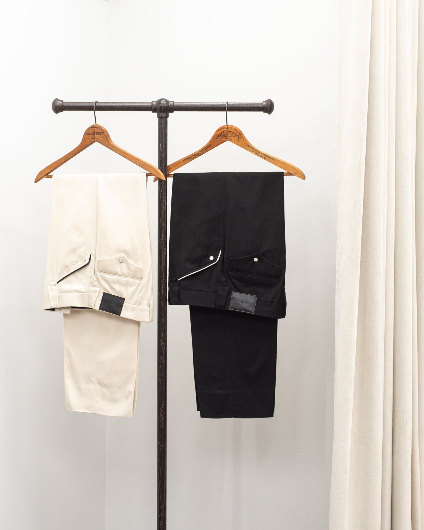 WESTERN PIPING STRAIGHT TROUSERS -RAYON GABARDINE-