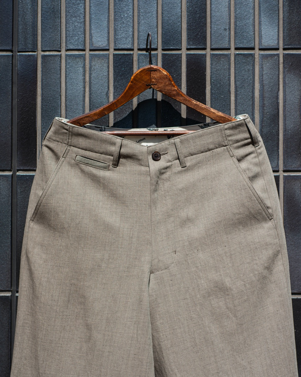 WORK TROUSERS -HARD TWIST YARN LINEN WOOL-