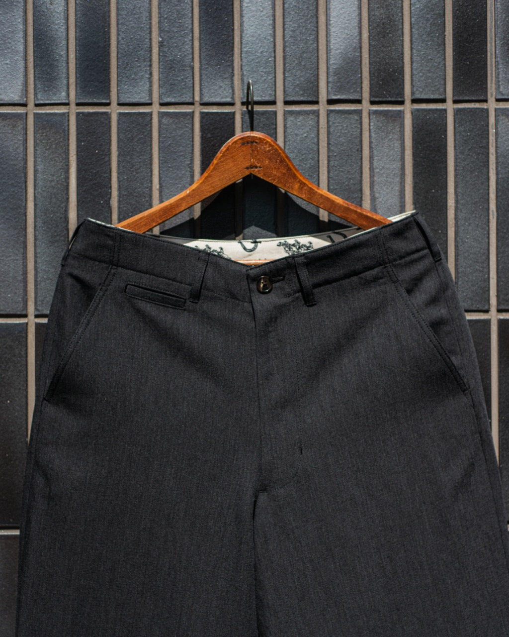 WORK TROUSERS -HARD TWIST YARN LINEN WOOL-