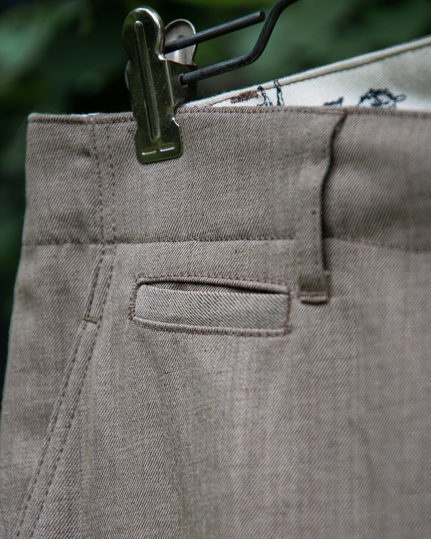 WORK TROUSERS -HARD TWIST YARN LINEN WOOL-