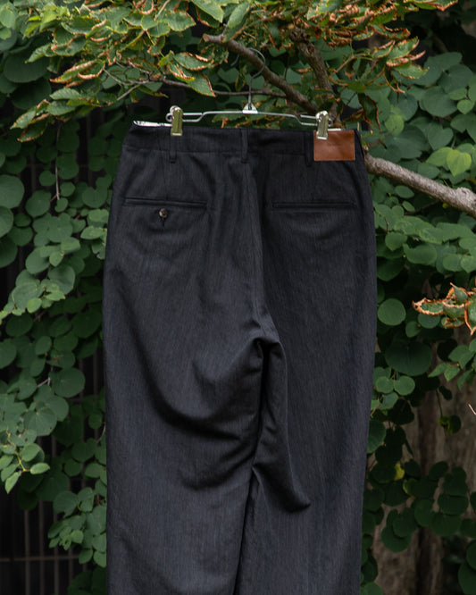 WORK TROUSERS -HARD TWIST YARN LINEN WOOL-