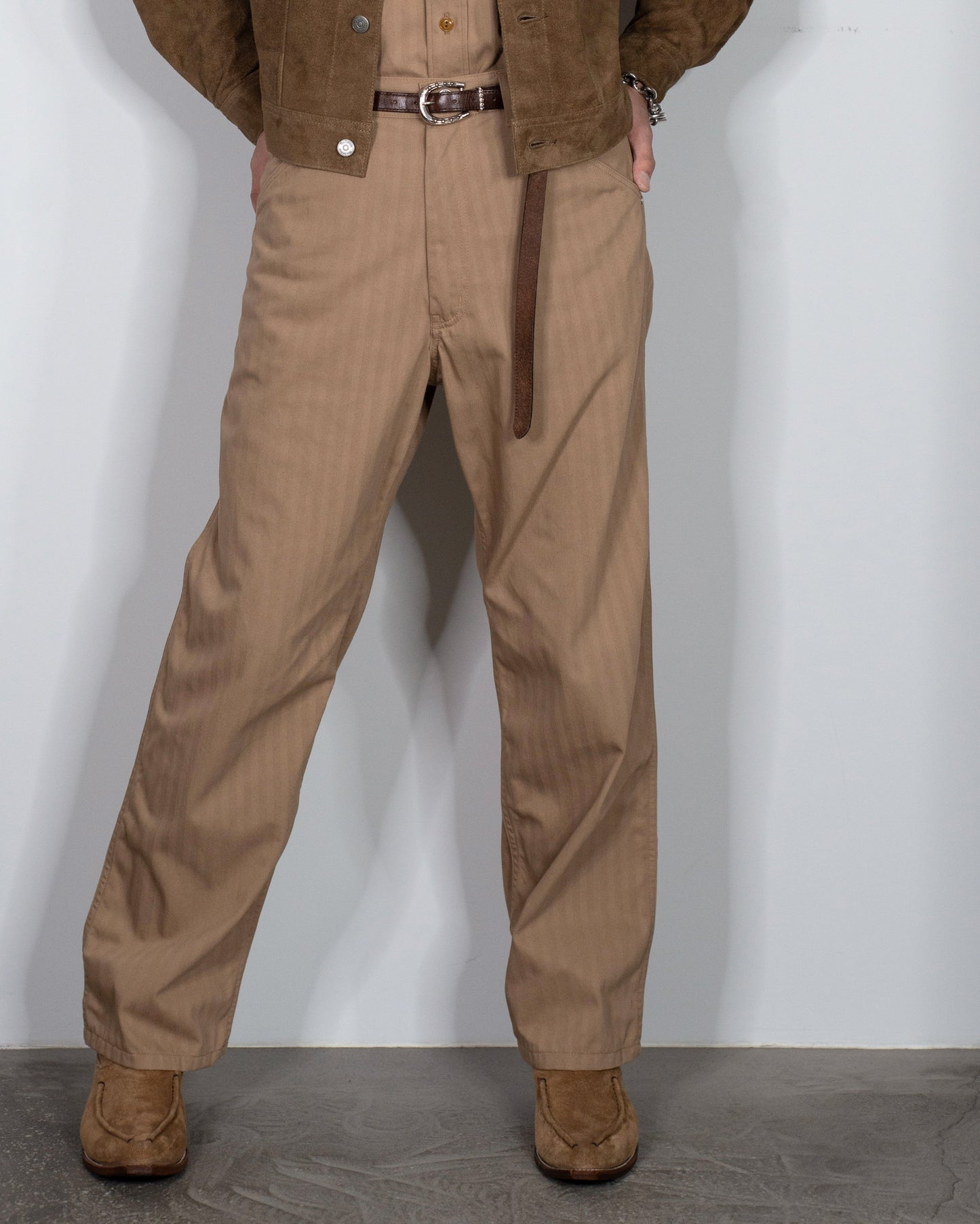 WORKERS PANTS -COTTON HERRINGBONE-
