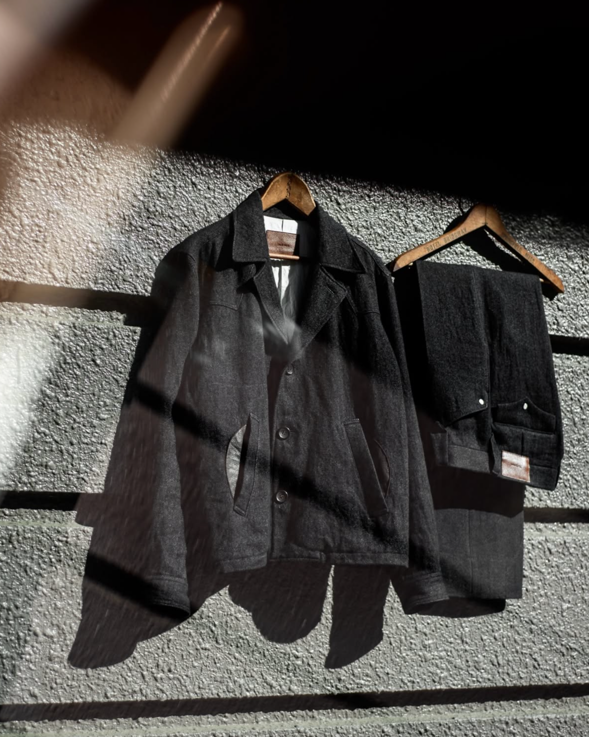 WESTERN STRAIGHT TROUSERS -WOOL LINEN TWEED-